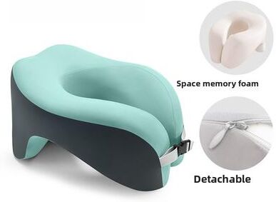 Uplifted Trends Memory Foam Travel Neck Pillow Portable Cervical Support For Ultimate Comfort green