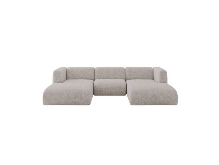 WOHNLANDSCHAFT MIRA-U1 317x179x70 Hellgrau Velours