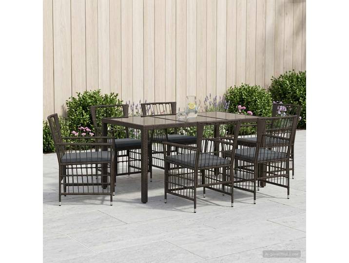 vidaXL Outdoor-Essgruppe 7 Stk. Schwarz Poly-Rattan