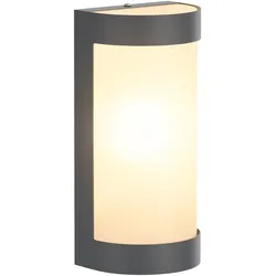 ledscom.de Wandleuchte WARU für außen, IP44, Edelstahl, anthrazit matt, eckig, 1x E27 max. 40W