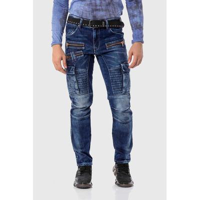 5-Pocket-Jeans CIPO & BAXX "Jeans", Herren, Gr. 34, Länge 34, blau, delete-me, unifarben, Basic, regular fit lang, Jeans 5-Pocket-Jeans