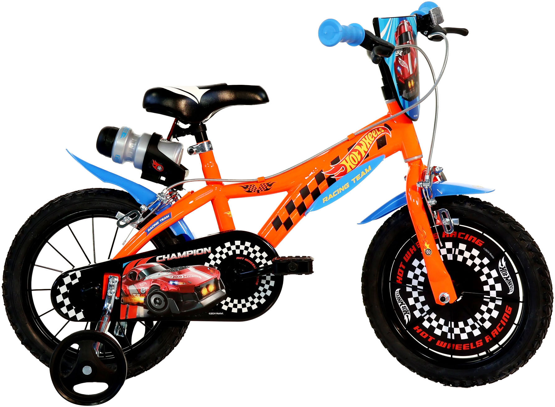 Kinderfahrrad DINO BIKES "Hot Wheels 16" Kinderfahrrad 4-7 Jahre" Gr. 30, orange, Fahrräder, Kinder, 16 Zoll (40,64cm) hinten: 14 Zoll (35,56cm), Kinderfahrrad orange 16 Zoll (40,64cm) hinten: 14 Zoll (35,56cm)