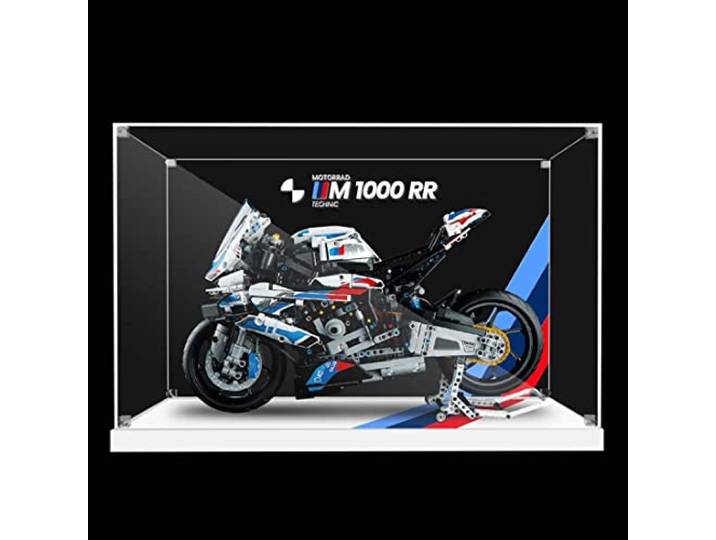 JOMIOD Acryl Schaukasten Vitrine für LGO 42130 M 1000 RR Motorrad, Staubdichte Vitrine Transparent Acryl Vitrine Schaukasten Kompatibel Lgo 42130 Modell - Ohne Modell Kit