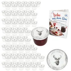 100er Set Sturzglas 230ml Einmachglas + Twist-Off-Deckel TO82 Alois Hirsch Heft