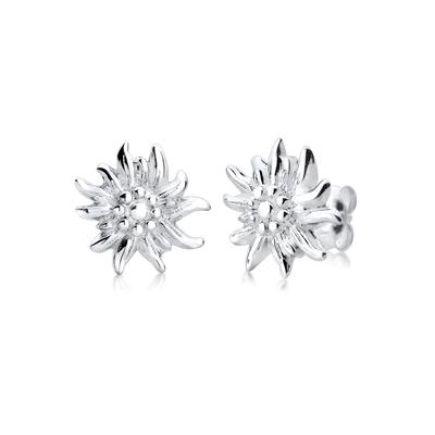 Paar Ohrstecker ELLI "Ohrringe Elli Ohrringe Edelweiss Filigran 925 Silber", silber, Ohrringe, Damen, ohne Stein, Silber 925 (Sterlingsilber)