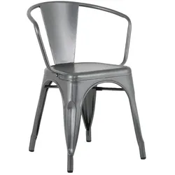 Bolero Bistro Curve Armlehnstühle Gunmetal (4 Stück)