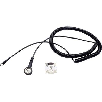 Quadrios ESD-Erdungskabel 3.00m Klemme, Druckknopf 10 mm, Ringkabelschuhanschluss