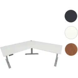 Schreibtisch HWC-D40, Computertisch, 120° elektrisch höhenverstellbar ~ weiß, grau
