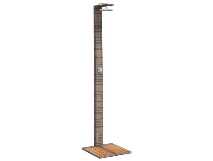 vidaXL Gartendusche Grau 50x55x224 cm Poly Rattan und Akazienholz