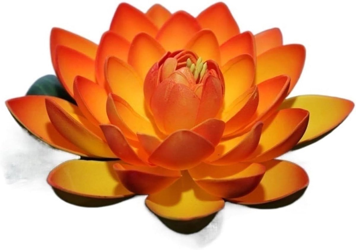 Oranje Kunstmatige Lotusbloem voor Vijver Decoratie - 17 cm