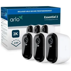Arlo Essential 3 XL 3er Set (2560 x 1440 Pixels), Netzwerkkamera, Weiss
