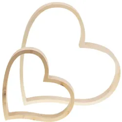 Herzen aus Holz, 30 cm und 20 cm, 2 Stück