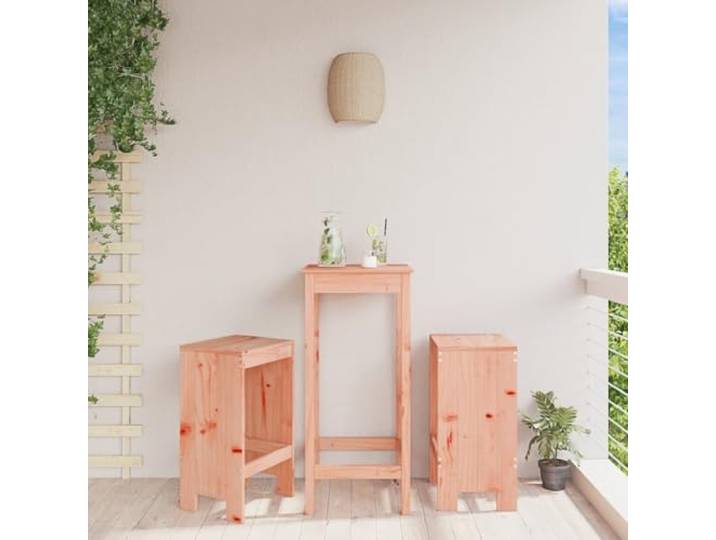 TUERYAFEK Barhocker 2 STK. 40x36x75 cm Massivholz Douglasie Rustikales Design, Fußstütze für Komfort, für Terrasse und Balkon, max. 110 kg pro Sitzplatz
