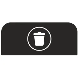 Hinweistafel aus verzinktem Stahl für Rubbermaid Recycling-Station Abfall | 57 Liter | Schwarz von PROREGAL