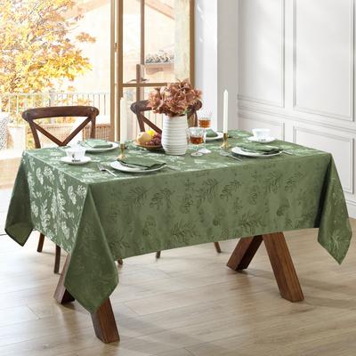 Threadmade Elegant Woven Leaves Jacquard Damask Tablecloth