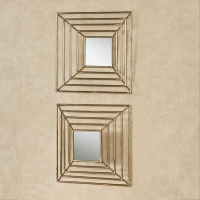 Touch of Class Dacian Mirrored Wall Art Gold Set of Two, Set of Two, Gold