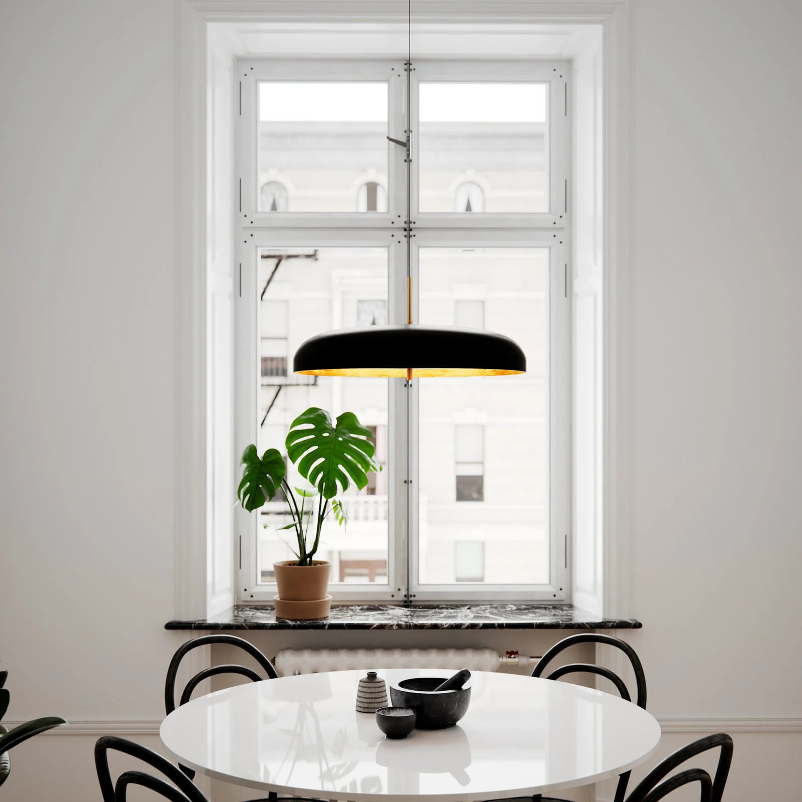 Rydéns Shelby Hanglamp Matt Black/Gold - Scandinavisch Design - Metaal