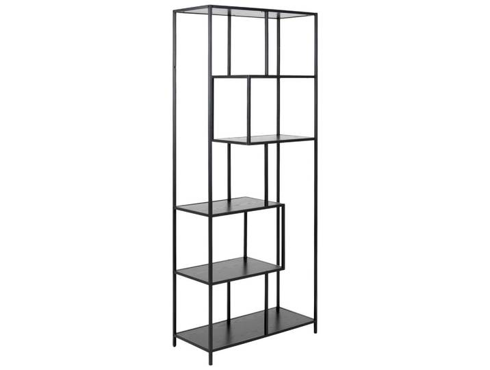 Mid.you Regalelement, Schwarz, Metall, Holzwerkstoff, 77.0x185.0x35.0 cm, Reach, Wohnzimmer, Regal, Bücherregale