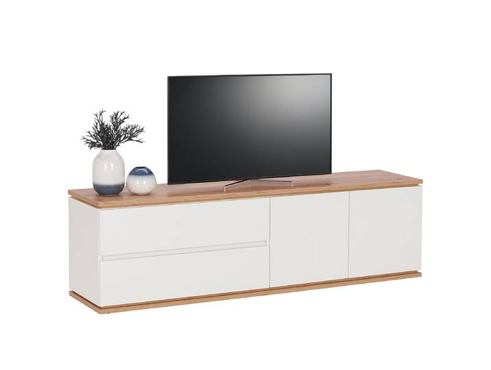 Meuble TV Panneau aggloméré plaxé Blanc/Imitation chêne Artisan/Blanc 184 x 54 x 42cm