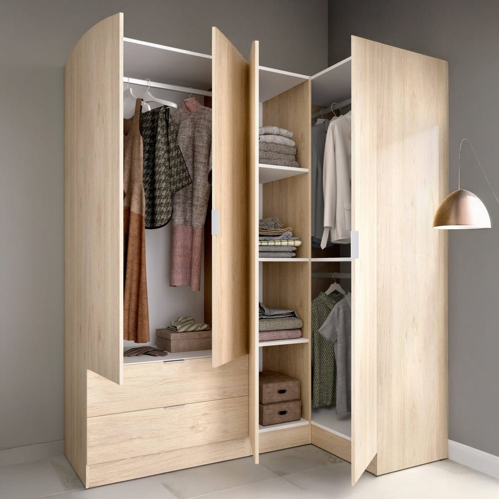 Dmora Armario grande efecto madera de roble 195x90h184 cm