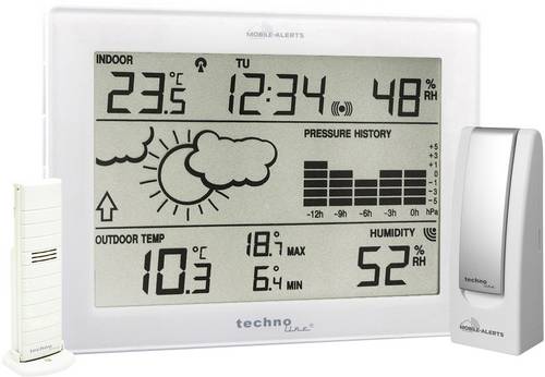 Techno Line Mobile Alerts MA 10006 Funk-Wetterstation Vorhersage für 1 Tag Anzahl Sensoren max. 50