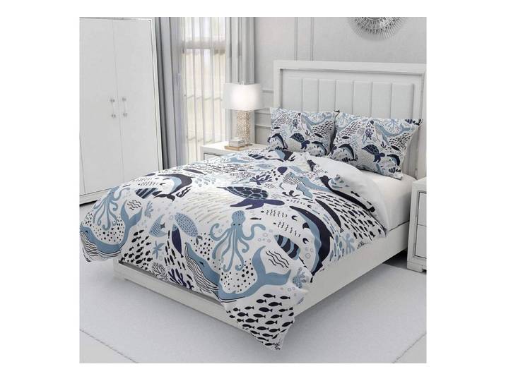 LuxusKollektion Kinderbettwäsche Bettwäsche Set 3tlg 200x200cm Unterwasserwelt