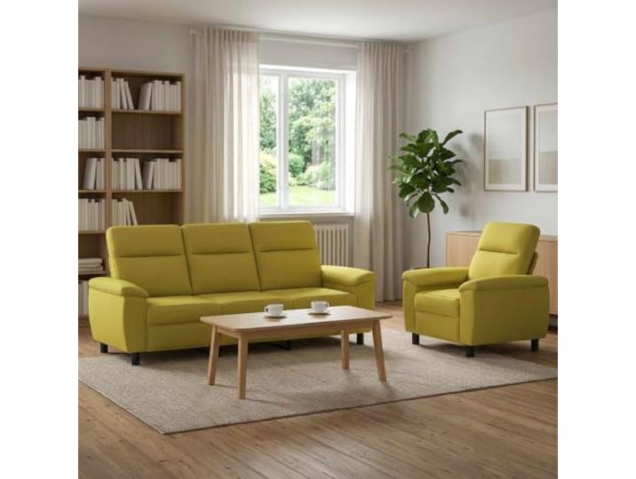 Sofa-Set 2 Stück Hellgrün Stoff Metallrahmen,Polyesterbezug,Kissenrücken,Kunststoffbeine,Innenbereich