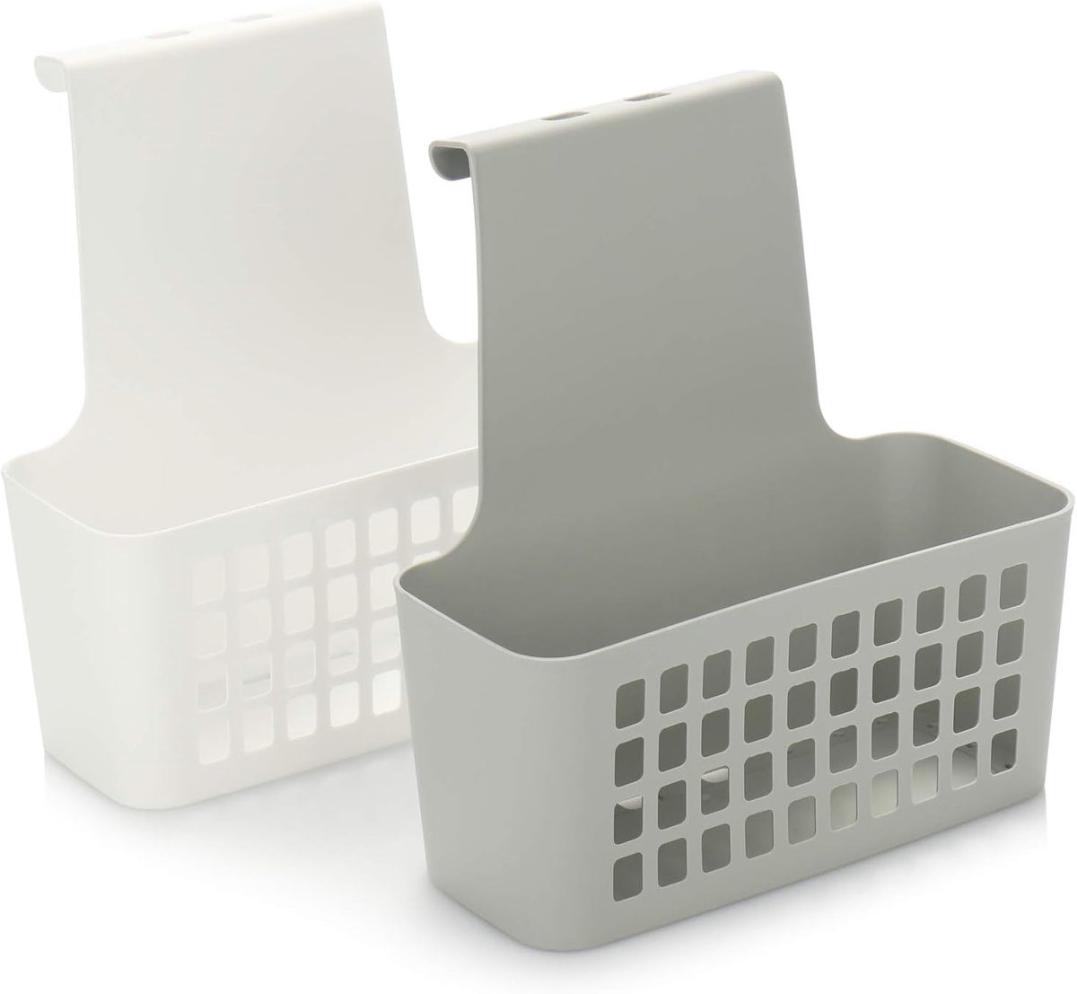 Set van 2 Lichtgewicht Hangmand Opbergboxen van Plastic voor Keuken, Badkamer en Kledingkast, Opvouwbaar