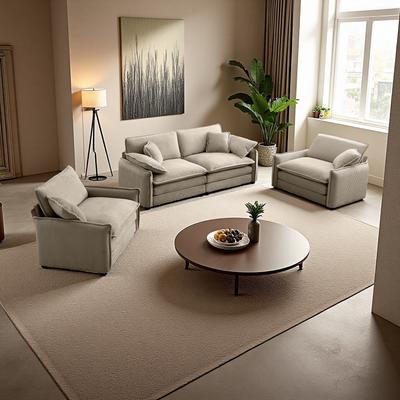 ZWYO HOSIMU Corduroy Modern Sofa Set with Memory Foam Cushions and Pillows (4-Seater)