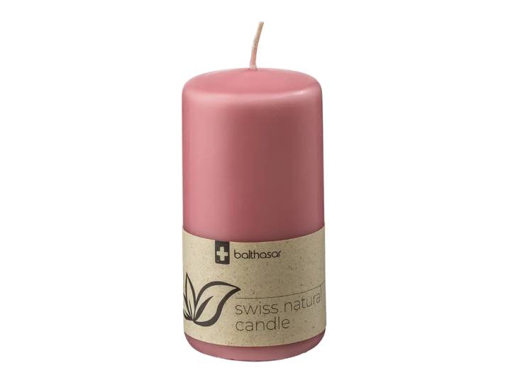 Zylinderkerze Swiss Natural, Balthasar, rosa, Wachs