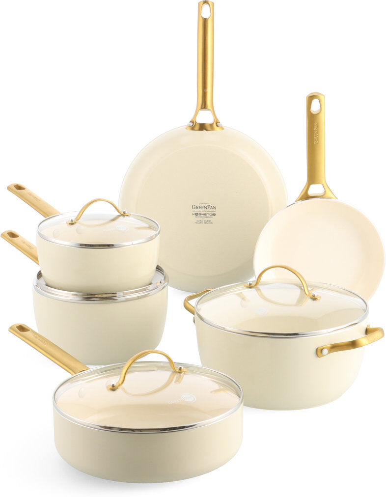GreenPan Padova Reserve PFAS Free Non Stick 6 Piece Cookware Set Cream