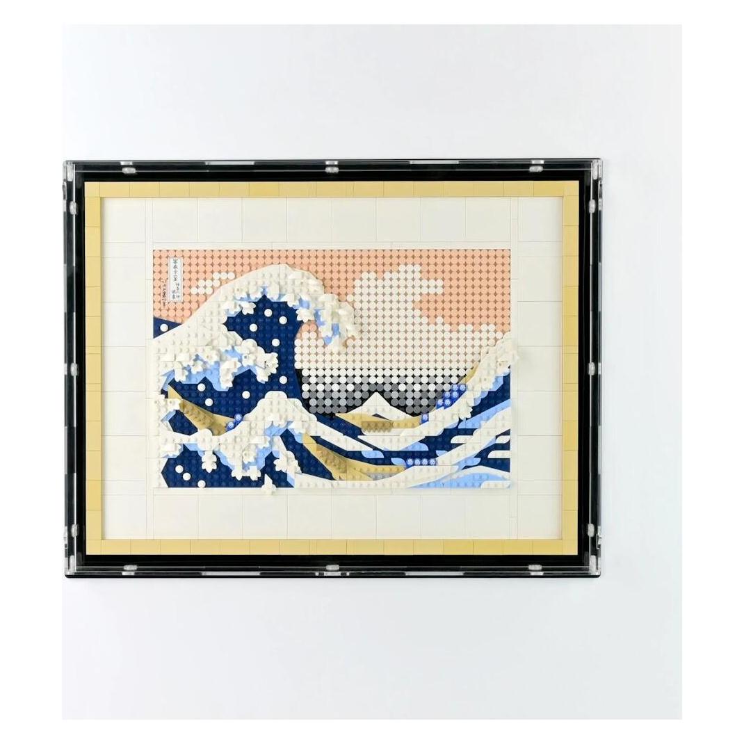 iDisplayit Acryl-Wand-Display für LEGO 31208 Hokusai - Grosse Welle (Mit schwarzem Hintergrund) (QWC560543-BLK)