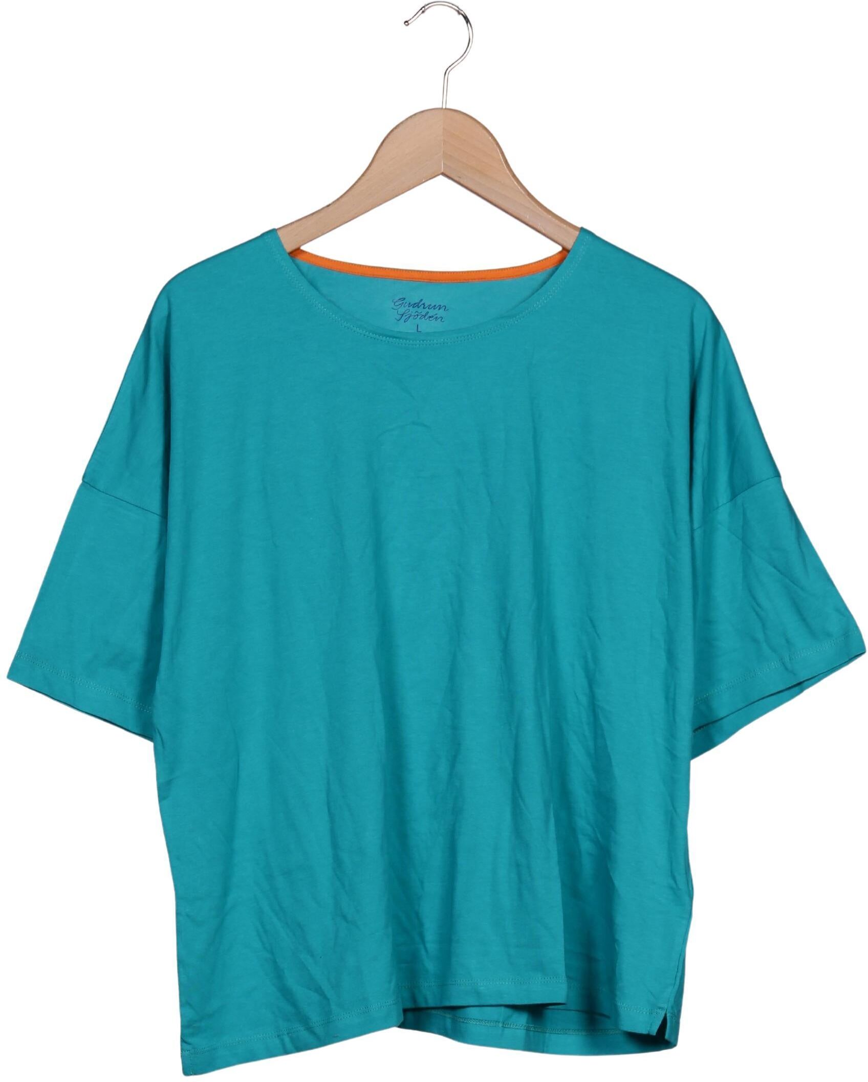 Gudrun Sjödén Damen T-Shirt, Türkis, Gr. L, Baumwolle - Second Hand
