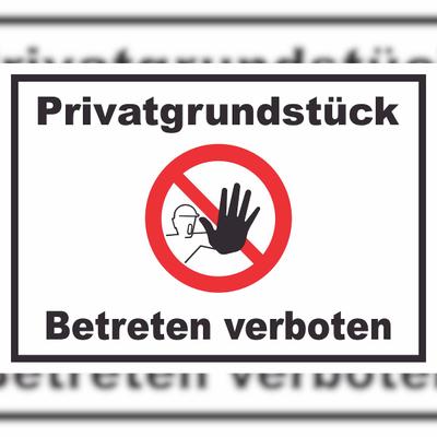 HB-Druck Privatgrundstück Betreten verboten Schild mit Symbol kein Zutritt A5 (148x210mm)