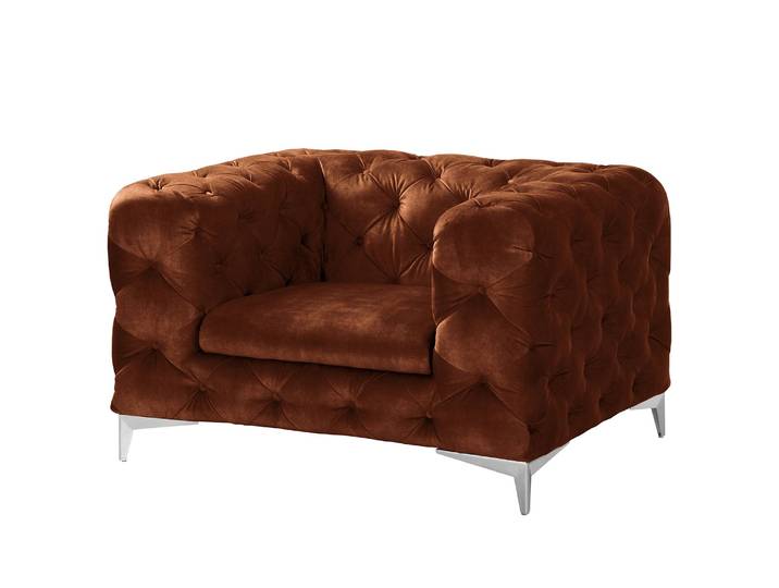 Sessel Merlin Braun Samt Tomi 124 x 76 x 97cm