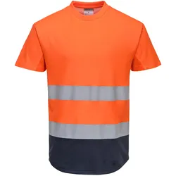 Warnschutz Mesh T-Shirt "C395" - XL - orange/marine