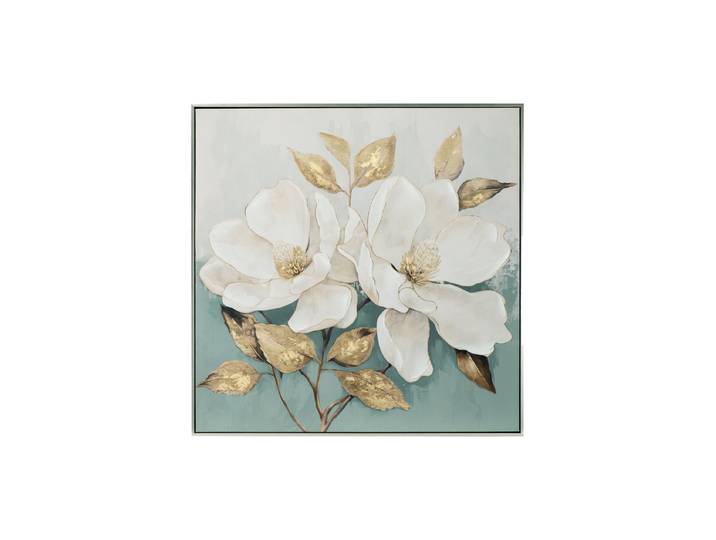 Handbemaltes, gerahmtes Bild „White Flower II“ 80 x 80 cm Multicolor Crea Collection