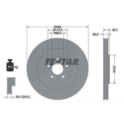 Textar Bremsscheibe [Hersteller-Nr. 92341205] für Porsche