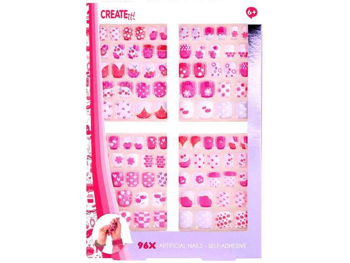 Create it! 884587 - Kunstnagels zelfklevend - 96 stuks - Leuke patronen