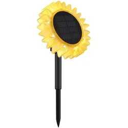 Solarleuchte Stecklampe Sonnenblume Gartendeko Solartlampe schwarz gelb, Kunststoff, 1x LED, DxH 13x29,5 cm