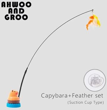 Inspire Essentials Capybara Bird Cat Teaser Wand Toy With Bell 5