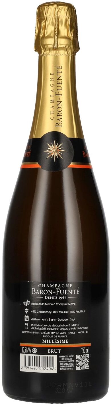 Champagne Baron-Fuenté Baron-Fuenté MILLÉSIME Champagne Brut 2015 12,5% Vol. 0,75l