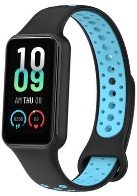 Everyday Crate Xiaomi Smart Band 8 Active Silicone Watch Band Dual Color Sports Watch Strap Breathable Replacement black Blue