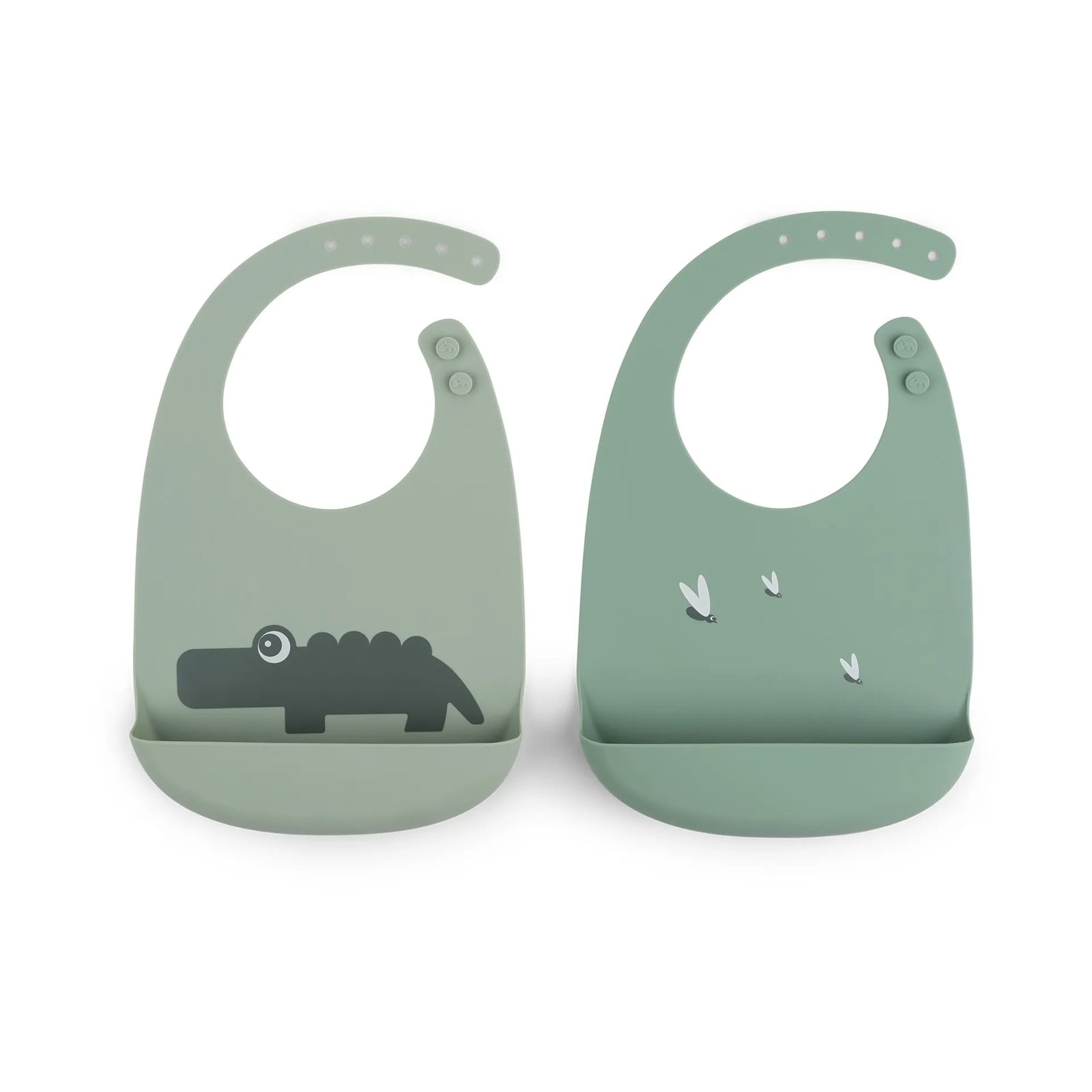 Done by deer Croco slabbetje 2-pack Groen