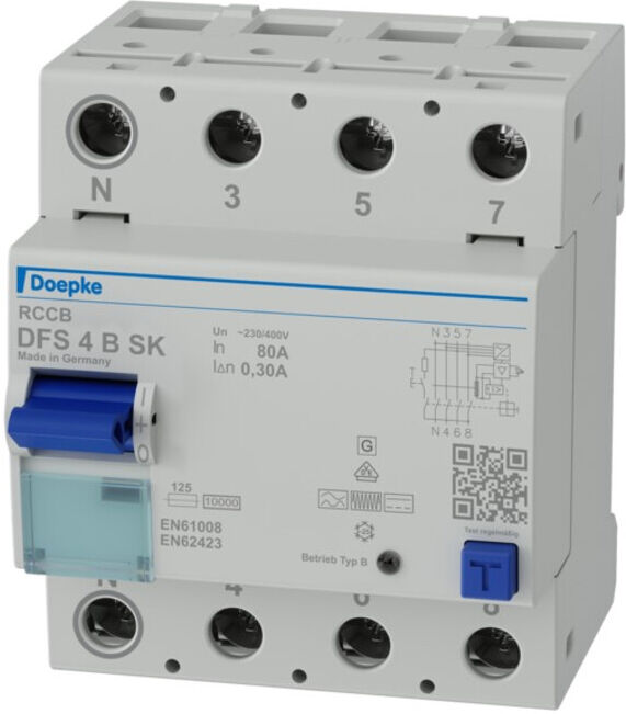 Doepke Interrupteur différentiel FI DFS4 080-4/0, 30 mA-B SK (09156998)