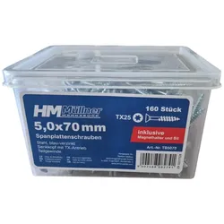 HM Müllner Spanplattenschrauben Box TX - Senkkopf - mit Bithalter und 2 Bits