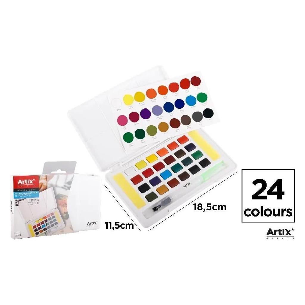 Artix Aquarellfarbe mit Wasserpinsel 24 Farben (57526072)