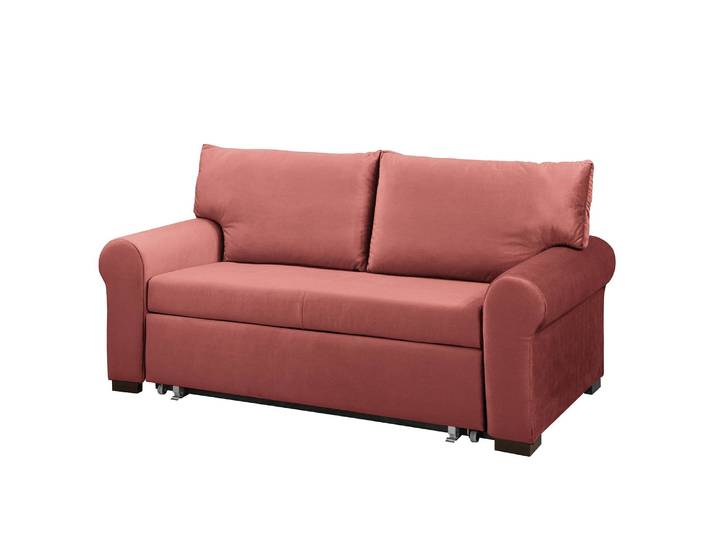 Schlafsofa Country Deluxe Pink/Altrosa Samt Krysia 165cm mit Schlaffunktion Glamour