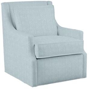 Brier Swivel Chair - Stocked - Idol Frost Sunbrella - Ballard Designs