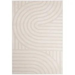 Teppich Zina Stoff, Boho Skandi Design, creme, 160x230 cm, weicher Flor, 3D-Optik